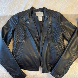 American rag quilted leather jacket